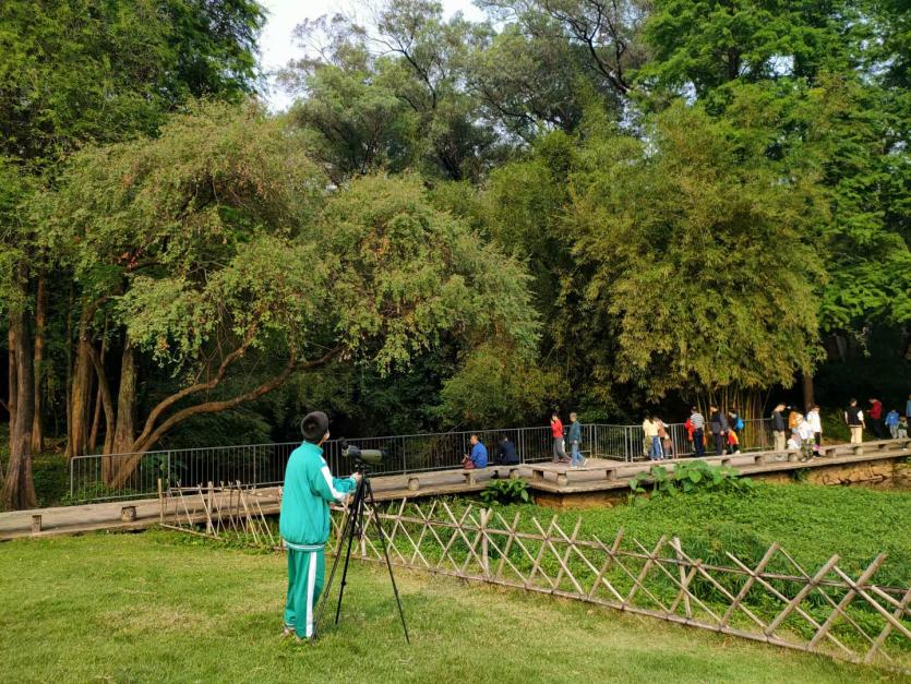 在廣東省廣州市天河公園，學生在生態(tài)旅游期間開展研學。人民網(wǎng) 王雅蝶攝